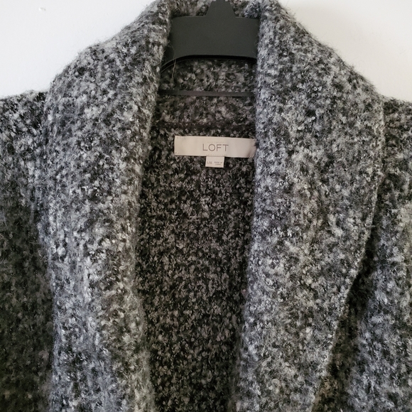 🌹 LOFT Heavy Grey Knit Open Cardigan - Picture 3 of 9